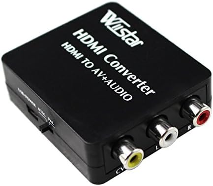 Wiistar HDMI ל- AV + ממיר שמע תמיכה ב- SPDIF ויציאות שמע קואקסיאליות NTSC PAL לטלוויזיה/PC/PS3/Blue-Ray DVD 1080p