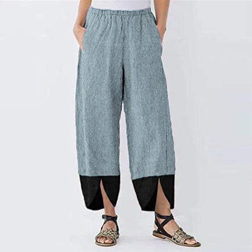 מכנסי מטען של שנגקסיני לנשים מכנסי טרנינג סולידין פשתן סולידי טלאים טלאים