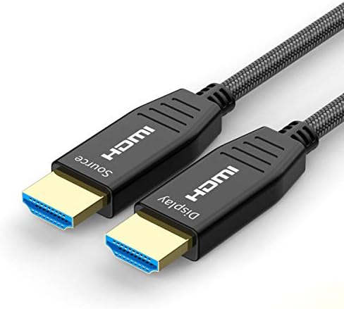 כבל HDMI סיבים 50ft 4k 60 הרץ, Furui סיבים אופטיים HDMI 2.0B כבל ניילון קלוע HDR10, ARC, HDCP2.2, 3D, 18GBPS דגימה תת -דגימה