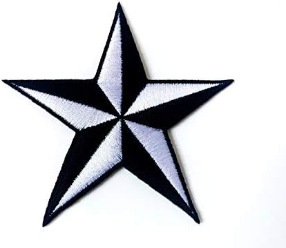כוכב לבן שחור דרגת סימן סמל תג תפירה על ברזל על טלאי אפליקציה רקומים