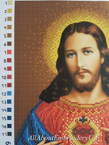 קודש לב של ישו-חרוז רקמה עשה זאת בעצמך ערכת דתי סמל קתולי ציור קדוש אמנות כנסיית תמונה דתי מתנה רקמה
