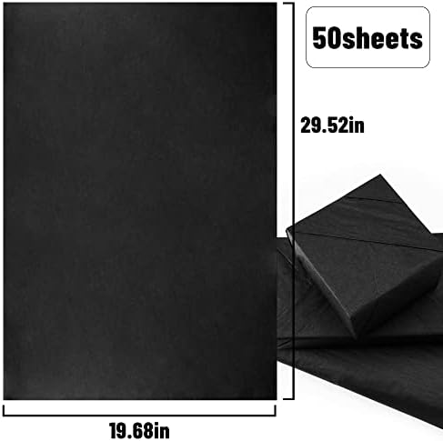 מר חמש 50 גיליונות 20 איקס 28 גדול גודל שחור לבן רקמות נייר בתפזורת, שחור או לבן רקמות נייר עבור שקיות מתנה,שחור