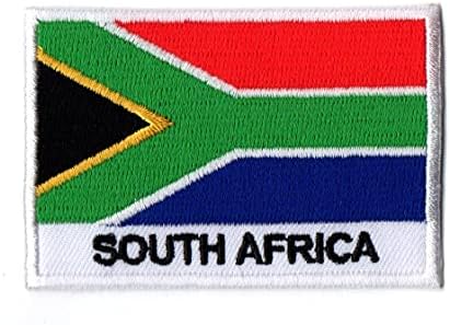 ראשית כל דבר טלאי דגל דרום אפריקה ברזל קטן על רקום לחולצת כובע ז'קט בגדים תרמילי תרמיל ג'ינס גודל כובע בערך 2x3 אינץ 'A70