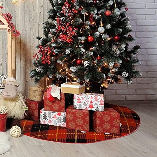 חג המולד אדום משובץ צללית צללית חג המולד חצאית עץ כלב 30 x 30 עץ חג המולד מחצלת מחצלת מחמד חצאית לחצאית לחג המולד