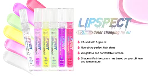 7 ליפספקט שפתיים מתג צבע שינוי שפתיים שמן, קרם לחות צבע שינוי לאורך זמן לחות שפתון שפתיים שמן-ברי, 0.12 פל עוז