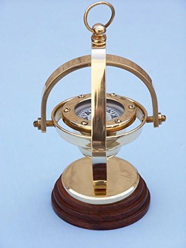 המפטון ימי 3xglass-101 פליז מוצק תלוי מצפן 8 קישוט ביתי ימי