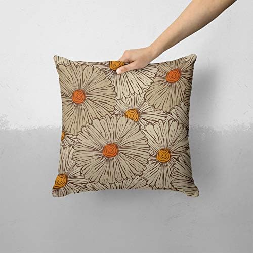 IIROV שיזוף וכתום דפוס פרחים - עיצוב בית דקורטיבי בהתאמה אישית מכסה כרית כרית מקורה או חיצוני בתוספת כרית לספה, מיטה