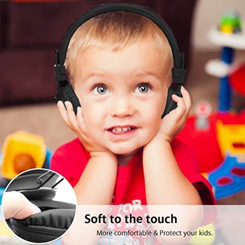 Aitalk Kids אוזניות Bluetooth אלחוטיות, בטוחים לילדים עם נפח מוגבל 75dB, 85dB, 94dB, קווי ואלחוטי על אוזניות