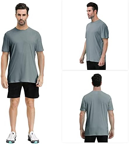 חולצות אימון לגברים של Tiheen הגנה על שמש קלה SPF חולצות טריקו מהירות יבש טיולים דיג חולצות ריצה