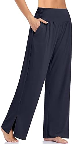 נשים של פאלאצו טרקלין מכנסיים עם כיסים רחב רגל אלסטי מותן יוגה מכנסיים רך למתוח גרפי דפוס מכנסי ג ' יי מכנסיים