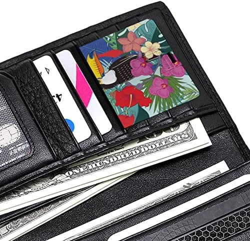 ציפורי תוכי טרופיות עם פרחי ג'ונגל USB מקל מזיכרון פלאש מכונן כרטיס אשראי בכרטיס כרטיסי כרטיס בנקים