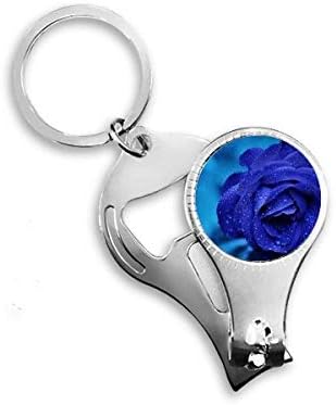 ורדים כחולים כהים פרחים ארט דקו מתנה לאופנה מסמר ניפר טבעת מפתח שרשרת מפתח בקבוקי בקבוק קוצץ