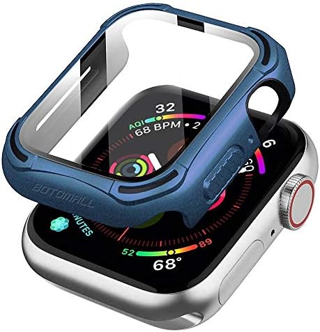 מארז Botomall עם מגן מסך זכוכית מחוסמת תואם לסדרת Apple Watch 6/5/4/SE כיסוי מלא כיסוי קליל שומר קל משקל