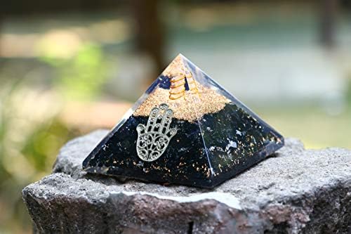 הפירמידה של 55 ממ פירמידה שחורה הגנה טורמלין גבישים קריסטלים רייקי ריפוי אבני ריפוי, פירמידה אורגנית למזל טוב מתנה לגברים גברים
