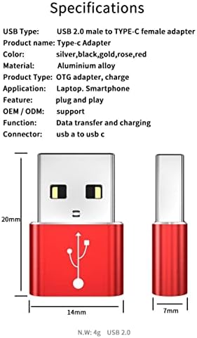 מתאם לפוג'יפילם X-T3-USB-A עד C PortChanger, USB Type-C OTG USB-A המרת נתוני טעינה עבור fujifilm X-T3-מכסף מתכתי