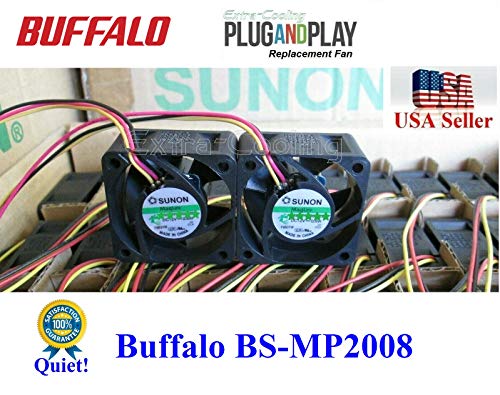 מאווררי החלפה שקטים 2x חיצוניים תואמים למתג BUFFALO BS-MP2008