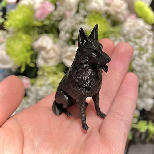 פסלון רועה גרמני Sands3d - כלב מיניאטורה שחור שפרד שחור