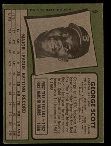 1971 Topps 9 ג'ורג 'סקוט בוסטון רד סוקס VG/Ex Red Sox