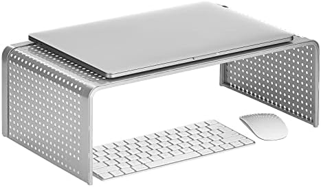 עיצוב שטוח פרקו מתכת פלטפורמת שולחן - גדול משכים מדף עבור מחשב נייד, מסכי מחשב, מחברת, צג, או טלוויזיה מעלית-מוגבה