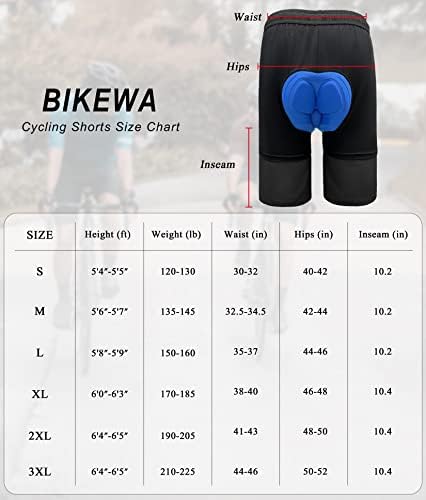 מכנסי אופני הרים של Bikewa גברים קצרים 3D מרופדים רופפים רוכבים רכיבה על אופניים רכיבה על אופניים אופניים אופניים קצרים רוכסן