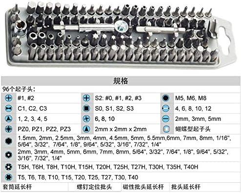 מברג אתר 100 יחידות חתיכות חשמל מגוונות SD-2310 הכל בקטעי חילופי מברג מברג אחד עבור חתיכות פלדה של כלי מחגר DIY