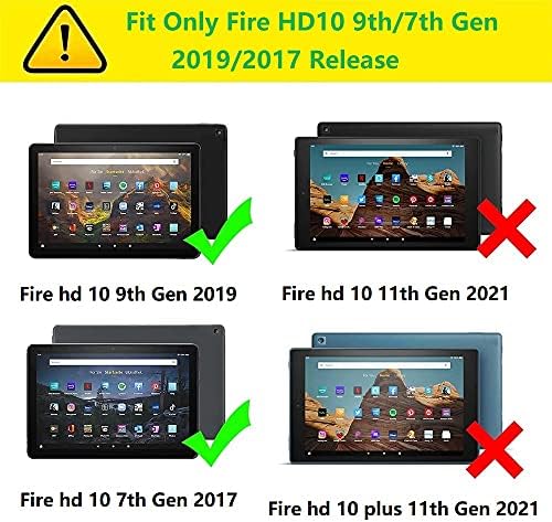 Boskin for Kindle Fire HD 10 Case 2019 2017 שחרור, Kickstand כיסוי כבד עבור Fire HD 10 Tablet הדור השביעי ה -9