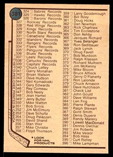 1977 O-PEE-CHEE 381 רשימת צ'ק אקס