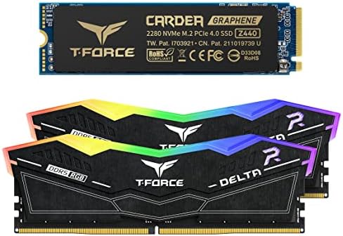 קבוצת צוות T-FORCE DELTA RGB DDR5 32GB ערכה 6200MHz זיכרון שולחן עבודה שולחן עבודה FF3D532G6200HC38ADC01 עם Cardea