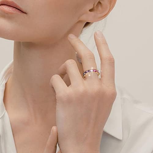 2023 חדש רב צבעוני זירקון נשים של טבעת פשוט תכשיטים פופולרי אביזרי עגול טבעת