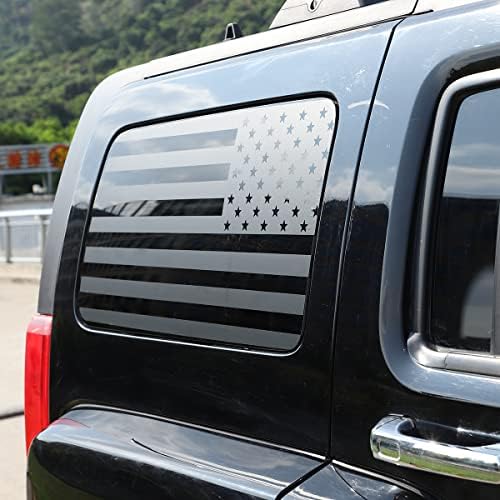 דגל אמריקאי ויניל אחורי צד אחורי מדבקות תואמות ל- Hummer H3 2005-2009, מדבקות חלונות מדבקות קדומות אביזרים חיצוניים