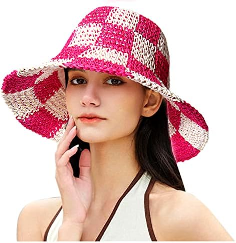 כובעי שמש דלי קש דלי קש לנשים לנשים סרוגה סרוגה רחבה שוליים כובעי חוף נוסעים אביזרי קיץ נוסעים