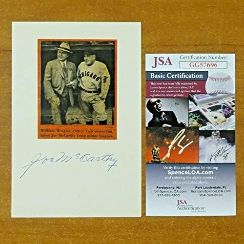 ג'ו מקארתי בייסבול חוף ניו יורק ינקי חתום תמונה 4x6 עם JSA COA - תמונות MLB עם חתימה