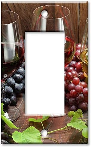 צלחות אמנות 1 דקורא כנופיה - צלחת קיר GFCI - יין עם ענבים