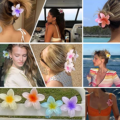 2023 חדש פרח טופר קליפים-12 יחידות גדול פרח שיער קליפים פרפר שיער קליפים, הוואי נמוך שיער טופר קליפים לנשים דק עבה מתולתל
