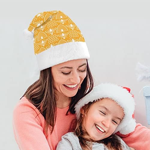 דבורים וכוורות מצחיק חג המולד כובע סנטה קלאוס כובעי קצר קטיפה עם לבן חפתים עבור חג המולד חג מסיבת אספקת קישוט