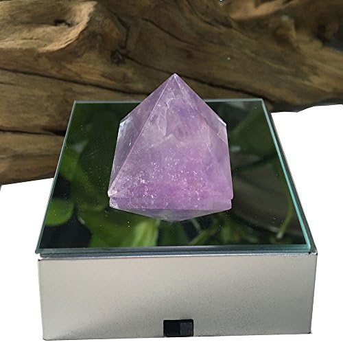 Mosoao גבישים טבעיים קוורץ פירמידה קריסטל לריפוי רייקי מצויד בבעלי המנורה הזוהרים של מלאכת גביש ראווה