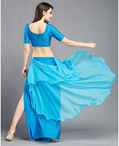 תלבושות ריקוד לבטן של רויאל סמלה סט לנשים רוקדות בטן ושמלות ריקוד חצאית שיפון, גודל אחד, 6 צבעים