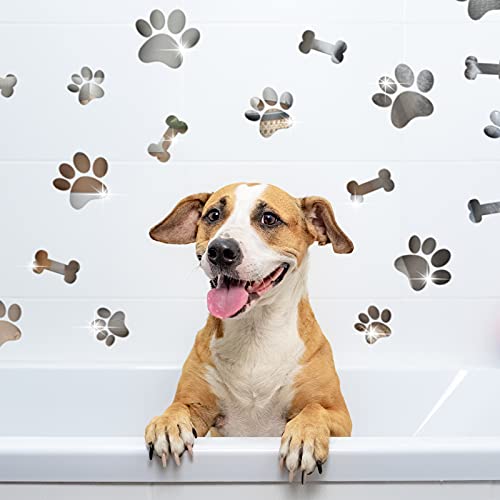26 מחשבים עיצוב כלבים מדבקות מראה כלב עצמות כפות הדפסים מדפסים מראה אקרילית מדבקת קיר נשלפת כלב נשלף חדר