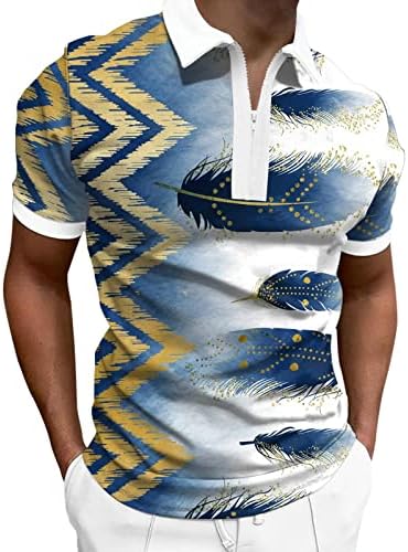 גברים של פולו חולצות קצר שרוול חולצות רוכסן חולצה חיצוני שבטי דפוס חולצות קיץ חוף חולצות חולצות טי חולצות
