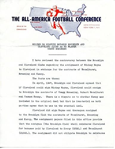 כל ועידת הכדורגל האמריקאית מכתב בן 4 עמודים חתום על ידי ג 'ונאס אינגרם קולג' חוף-חתימות חתך בקולג