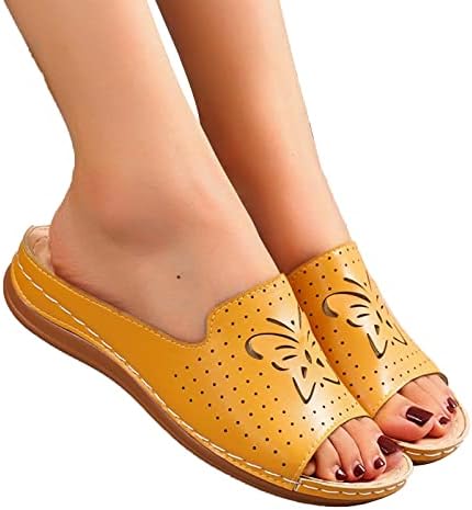 נעלי בית לנשים מקורות חיצוניות בסגנון חלול באביב קיץ אופנה רומאית כפכפי קיץ שטוחים כפכפים סנדלים כלה נעלי