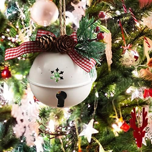 קישוטי עץ חג המולד 80 ממ פעמון לבן גדול פעמון חג המולד תליון קוורץ קריסטל אבני שרשרת מיתרים