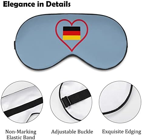 אני אוהב גרמניה אדום לב שינה מסכת עיניים רכה צל מצחיק צל עיניים כיסוי עיניים מכסה עיוור מסכת שינה לטיול