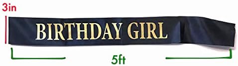 דאדאם יום הולדת אבנט עבור בנות שחור סאטן יום הולדת ילדה אבנט עם זהב גליטר אותיות צד טובה, אספקת וקישוטים