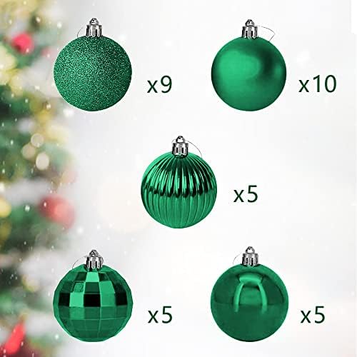 34PC כדורי חג מולד קישוטים לעץ חג המולד, 1.5 אינץ '5 סגנונות כדורי קישוט קטנים לחג המולד של חג המולד קישוטי חג