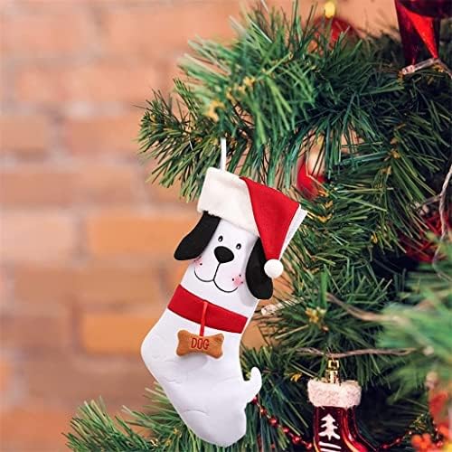Mysgyh Yangping- 2 PCS/SET כלב גרבי חג מולד עם עצם רחיצת עצם ניידים תיק מתנה שקית מתנה מחזיק עצי גרב תליון BMZDSDZS-1