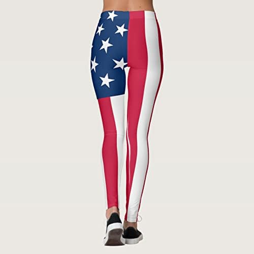 חותלות 4 ביולי לנשים בקרת בטן ארהב מכנסי רץ ג'וג'ר פס דגל.