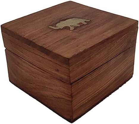 קופסאות תכשיטים מעץ Sharvgun טבעת קופסאות מתנה מארגן ארגזי מארגן תצוגת אחסון תצוגת שרשרת חתונה קטיפה קרטון מקרטון -3.6x4.5x4.5