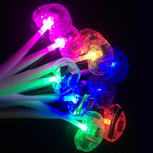 ACOOE 12 חבילה LED מהבהבת הדלקת צעצועים אופטיים אורות שיער LED, LED מהבהב צעצועים, חרס למסיבה, סיכת שיער רוקדת בר, אביזרי שיער