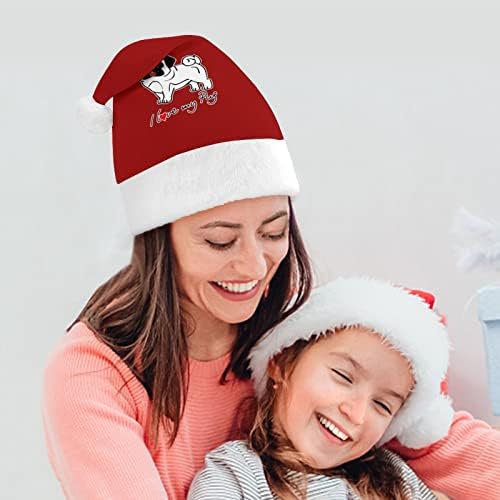 אני אוהב שלי פוג2 חג המולד כובע רך קטיפה סנטה כובע מצחיק כפה עבור חג המולד לשנה חדשה חגיגי מפלגה